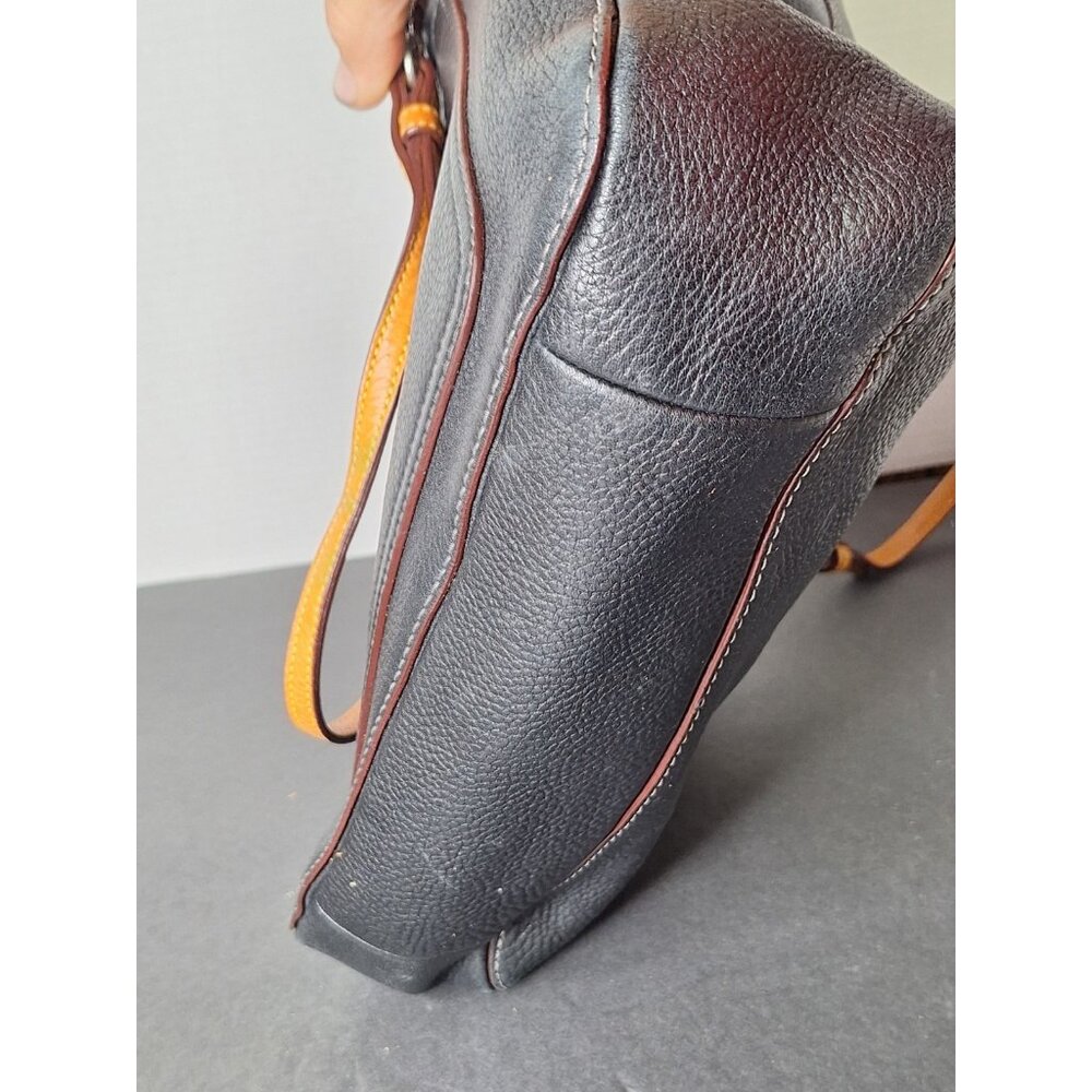 Vtg COACH Chelsea Pebbled Black Leather Handbag Tote C06S-8E97 Mauve Pink Lining - Picture 12 of 12